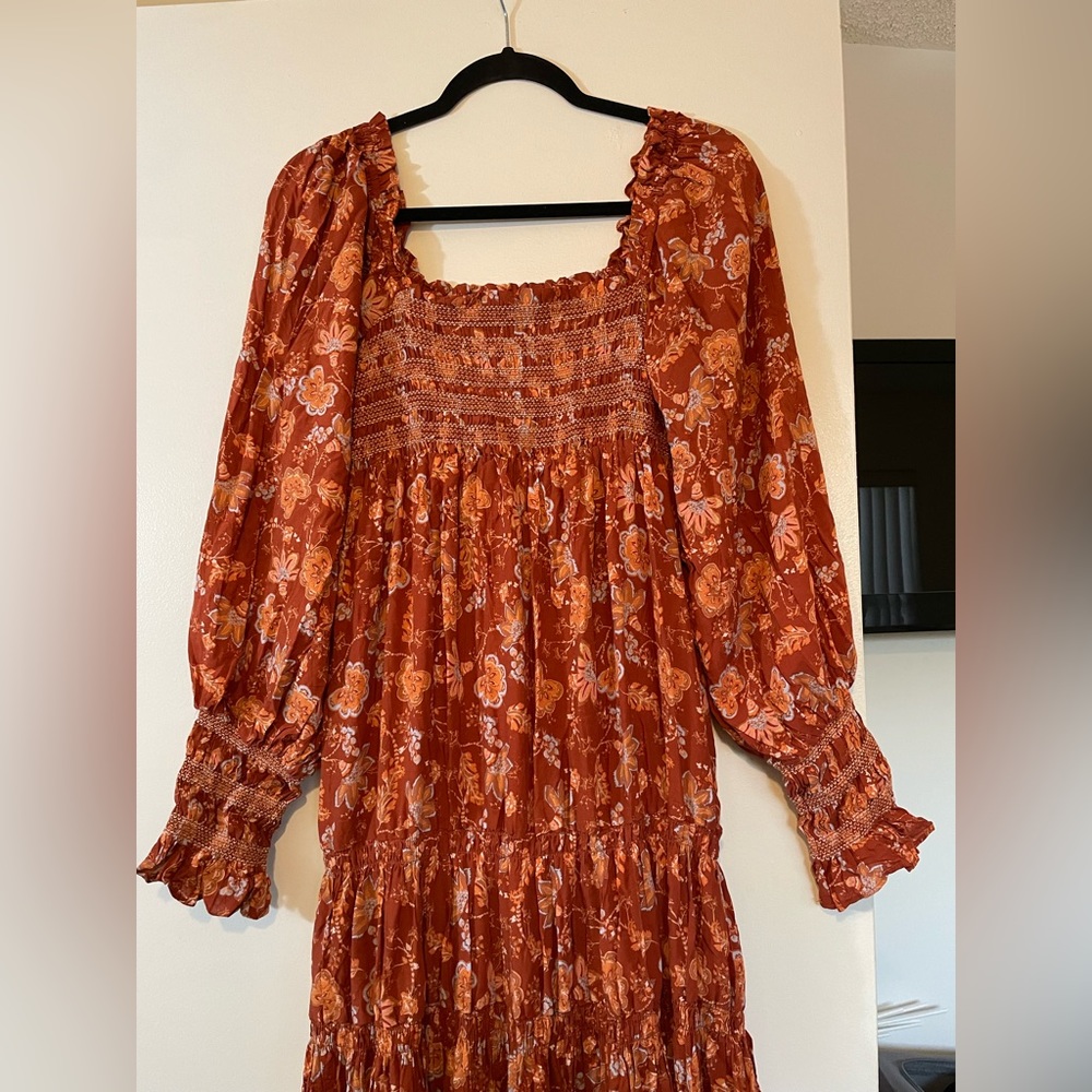 Free people long sleeve maxi dress size Medium